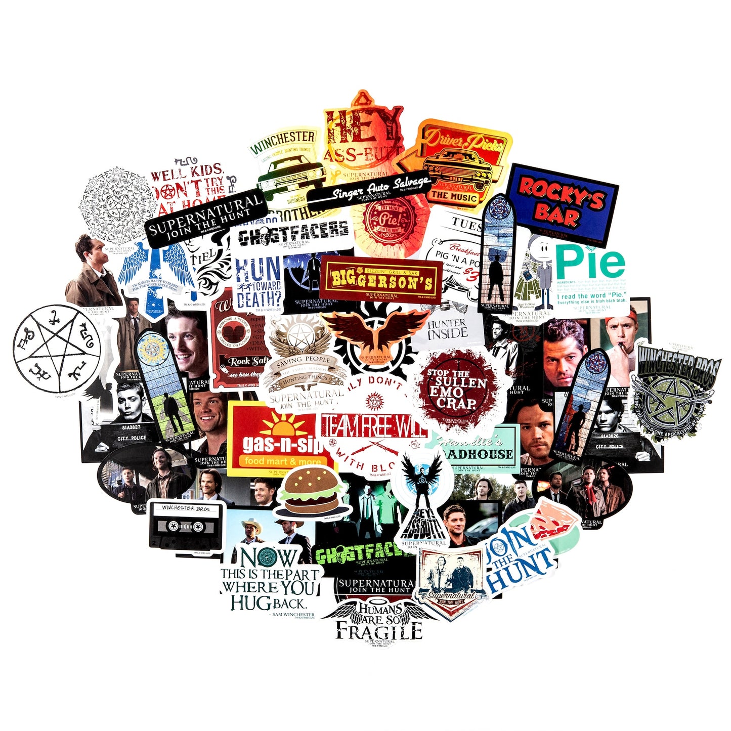 supernatural winchester brothers decals set of 60 decal stickers