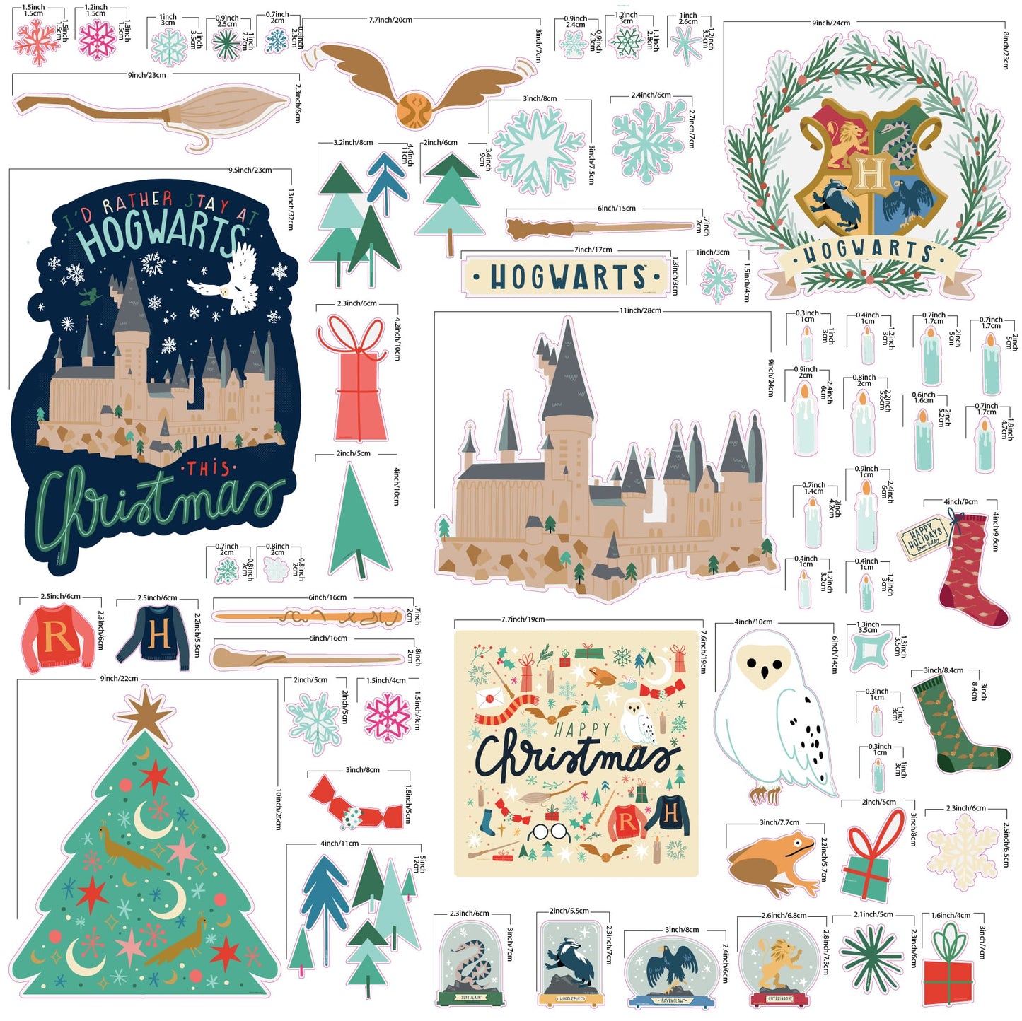 Harry Potter Holidays at Hogwarts Window Clings