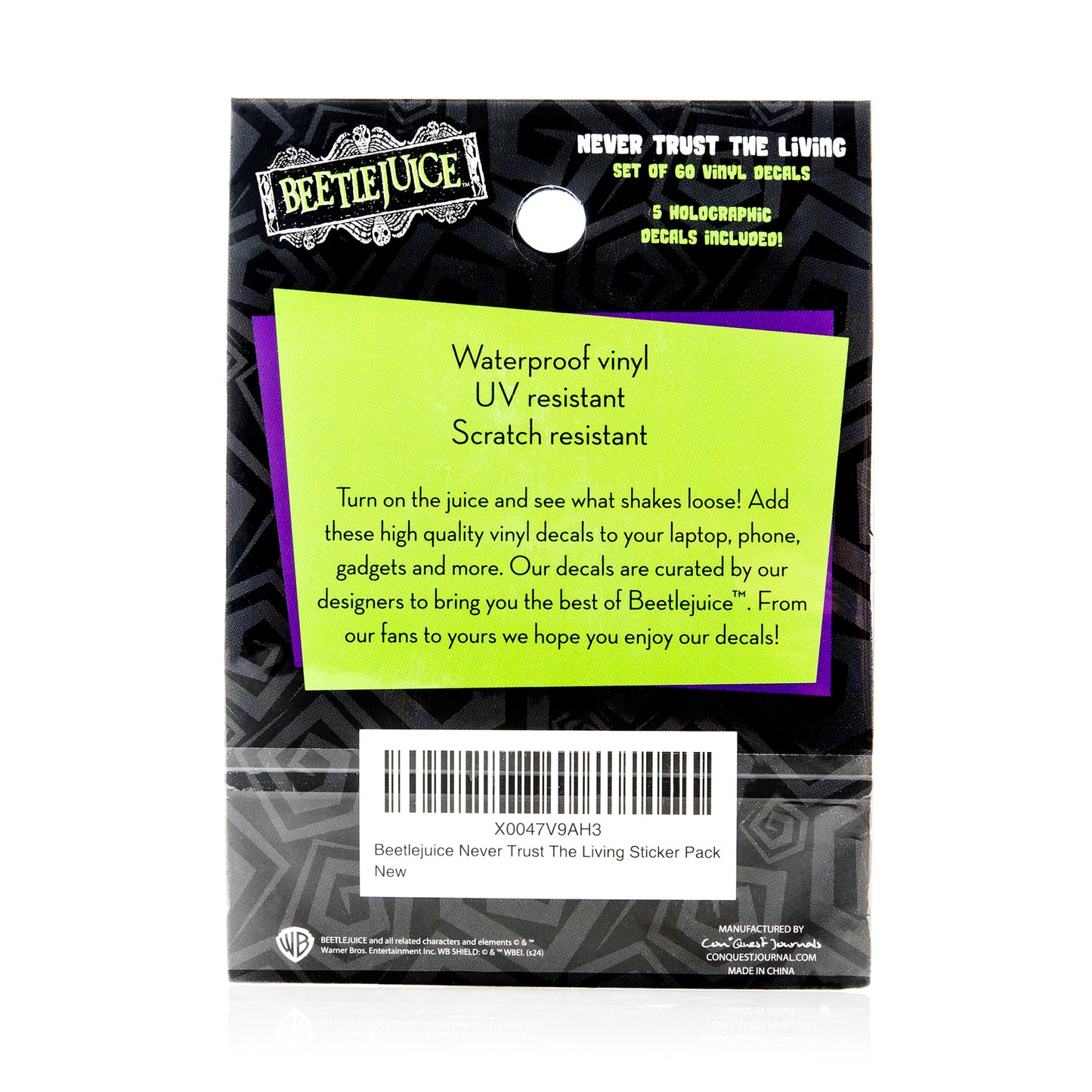 Beetlejuice Never Trust the Living Decals (60-Pack)