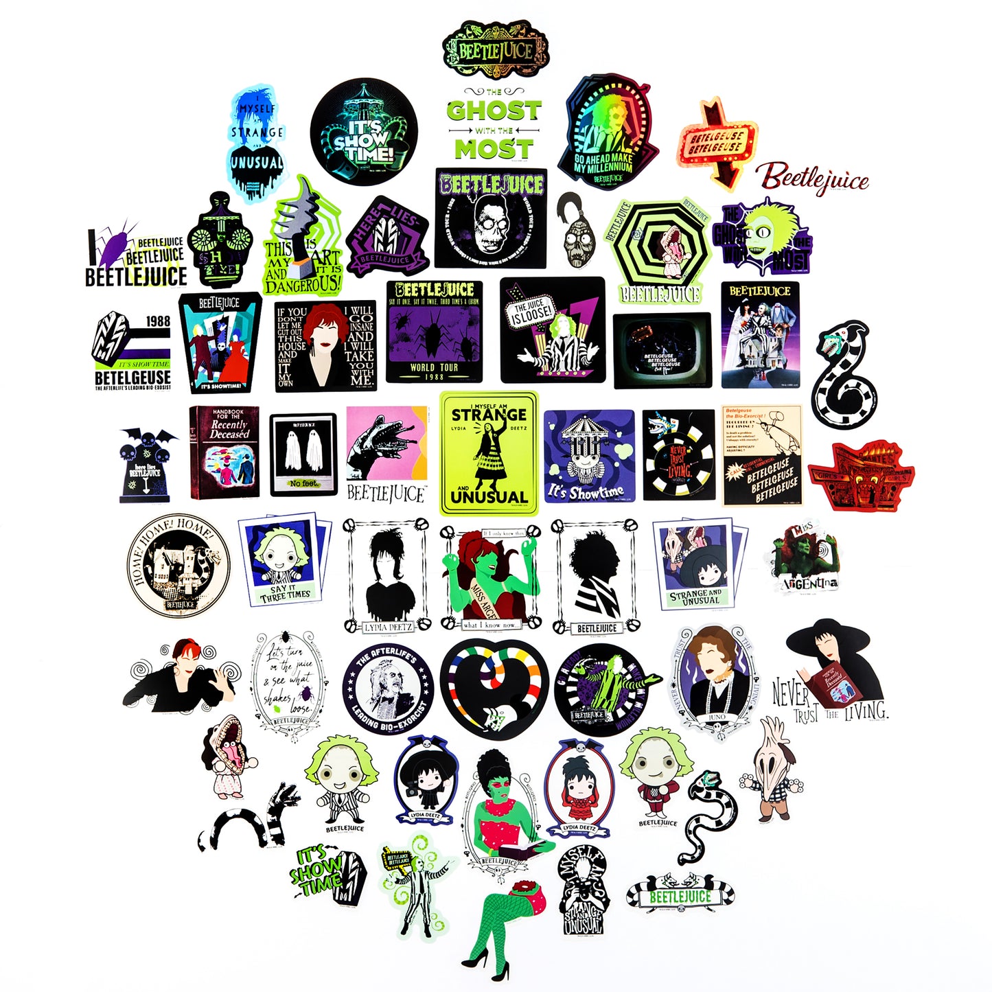 Beetlejuice Never Trust the Living Decals (60-Pack)