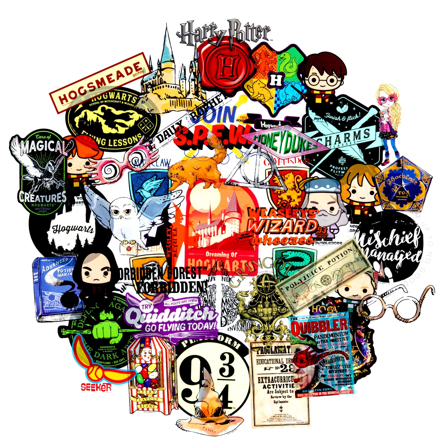 Harry Potter Clear Variety Decals (50-Pack)