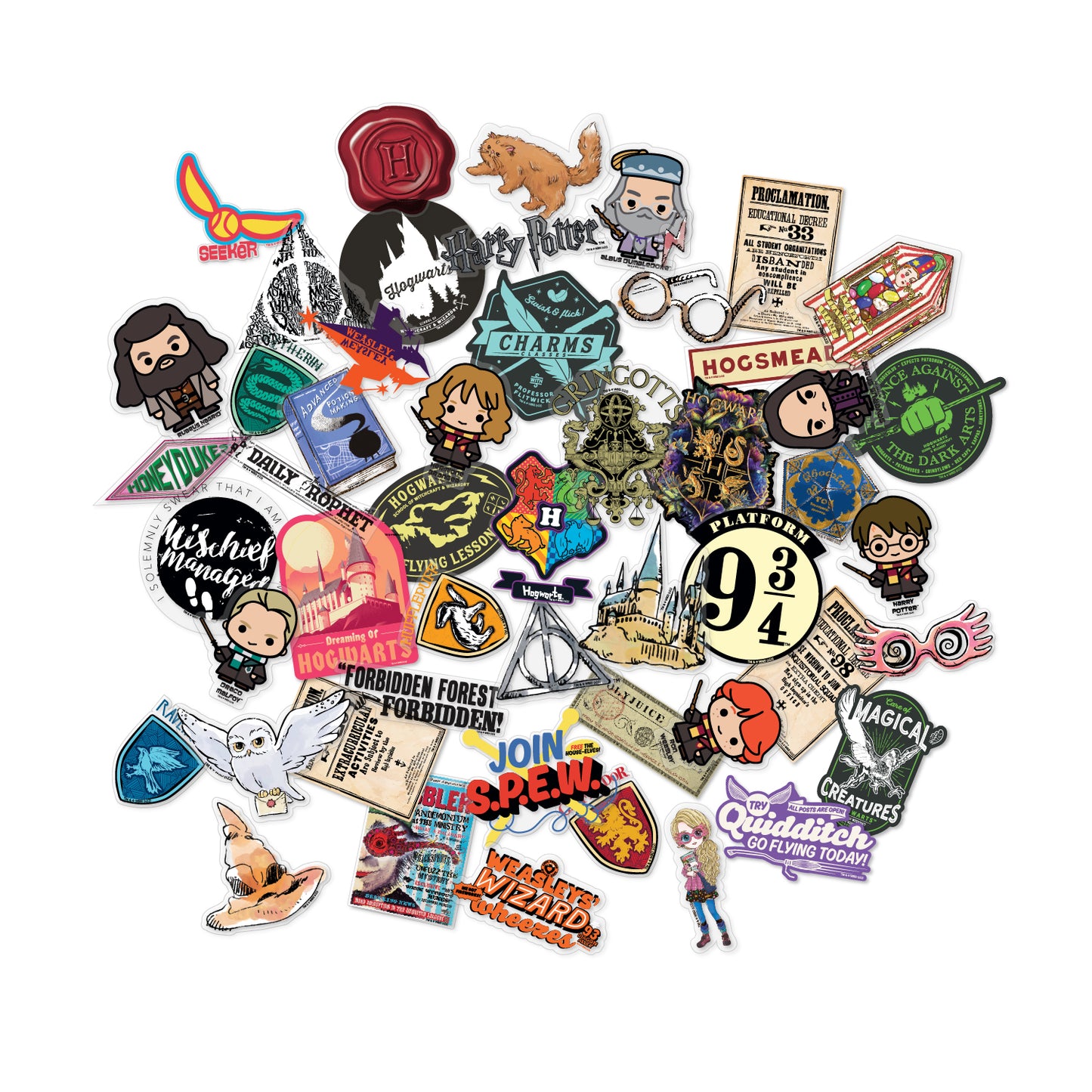 Harry Potter Clear Variety Decals (50-Pack)