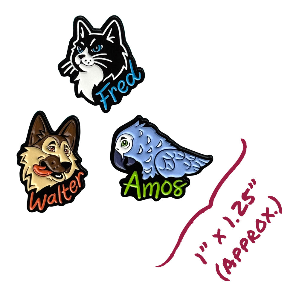 Into Darkness Series: Pets of Darkness Enamel Pins (3-Pack)
