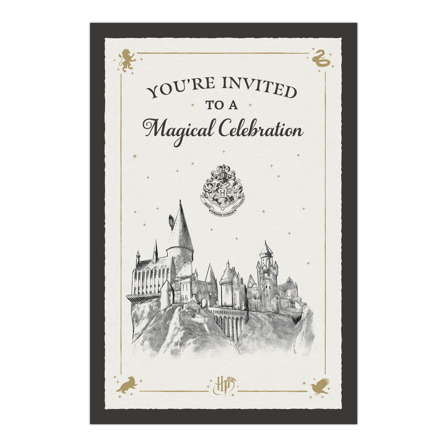Harry Potter Hogwarts Castle Fill-in-the-Blank Celebration Invitation & Envelope Box Set (20-Pack)