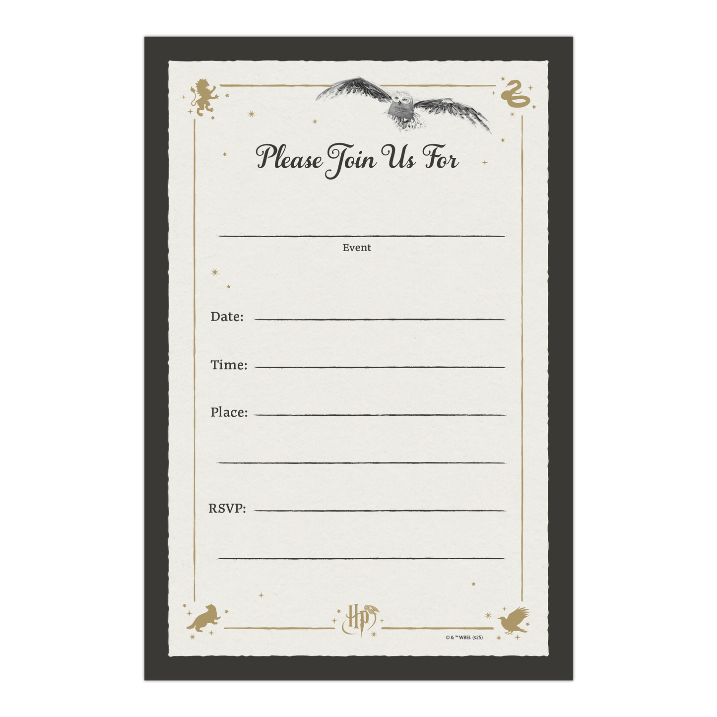 Harry Potter Hogwarts Castle Fill-in-the-Blank Celebration Invitation & Envelope Box Set (20-Pack)