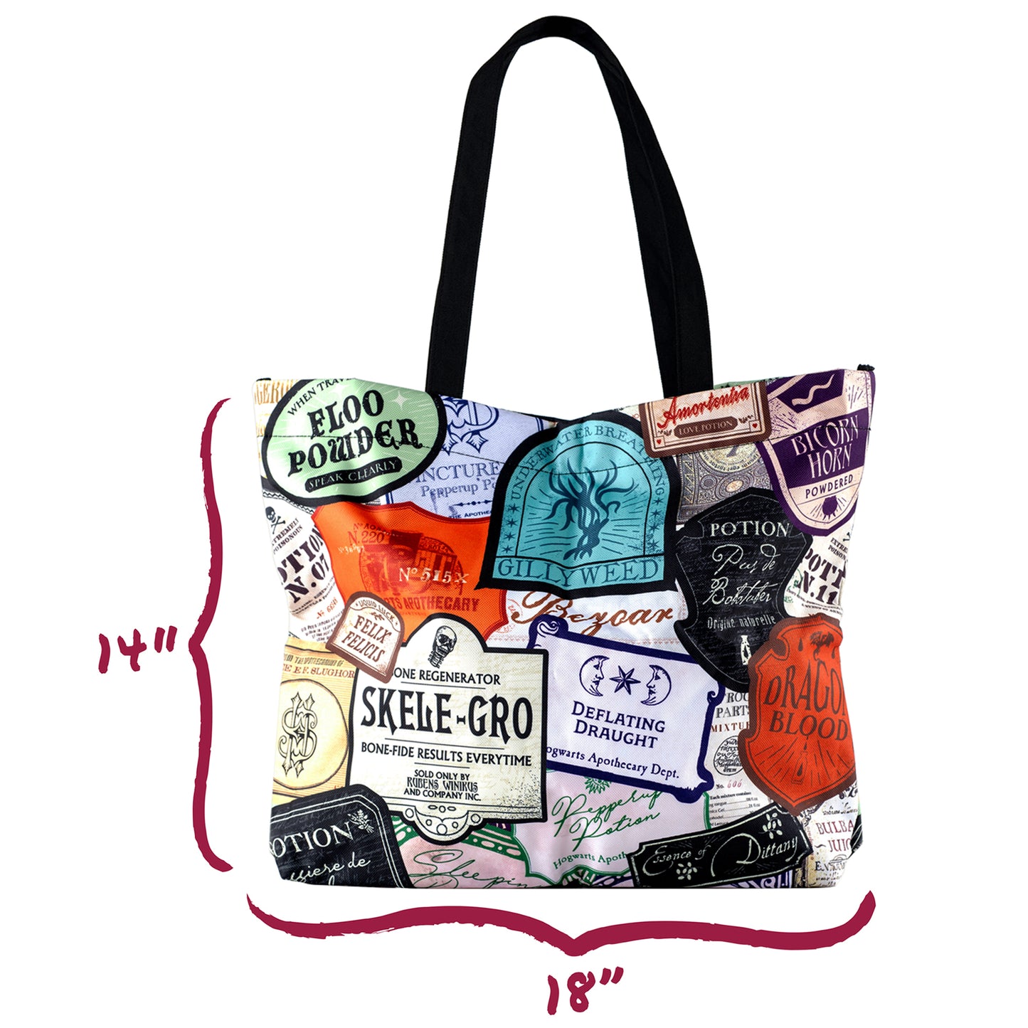 Harry Potter Deathly Hallows Leather Wrap Journal & Potions Labels Tote Bag Bundle