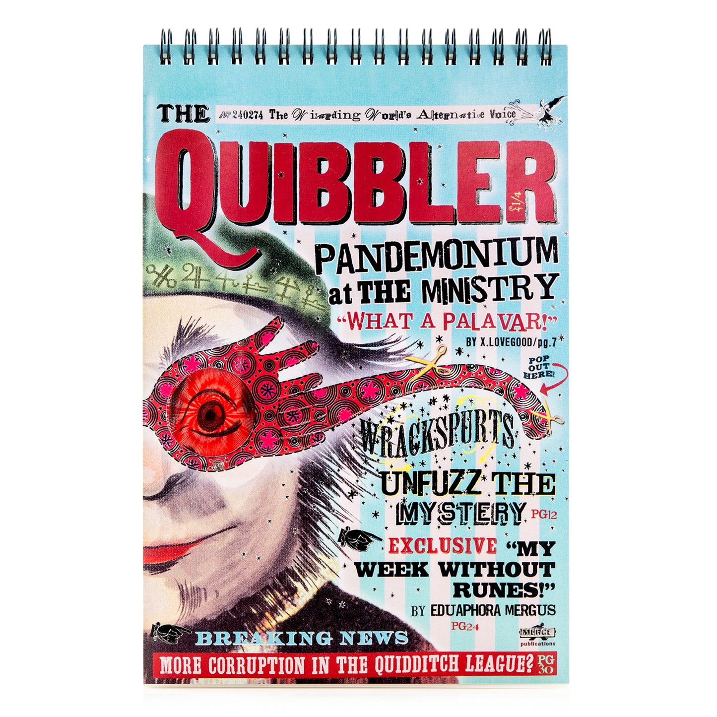 Harry Potter The Quibbler Top-Spiral Steno Notepad (6'' x 9'')