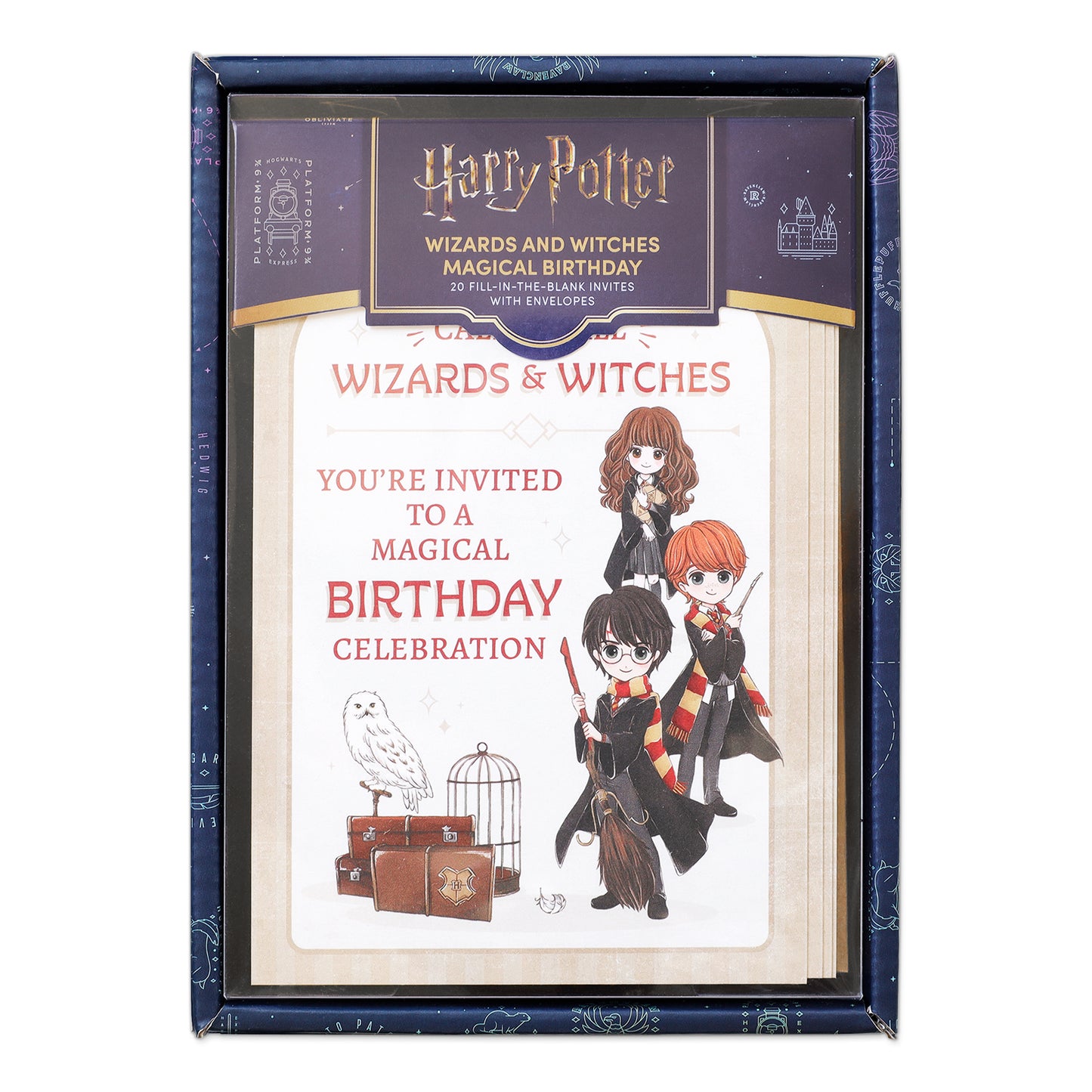 Harry Potter Wizards & Witches Fill-in-the-Blank Birthday Invitation & Envelope Box Set (20-Pack)