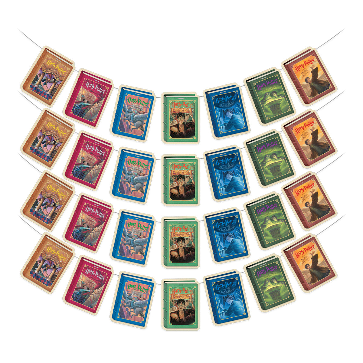 Harry Potter Literary Art Hanging Cardstock Banners (28-Pieces, 4 Strings of 7 Cards)