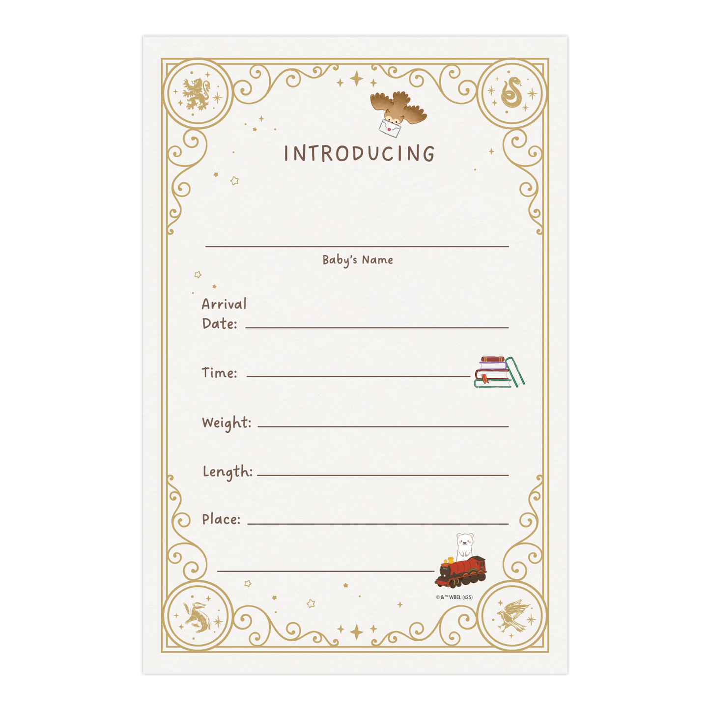 Harry Potter Little Keeper Fill-in-the-Blank Baby Birth Announcement & Envelope Box Set (20-Pack)