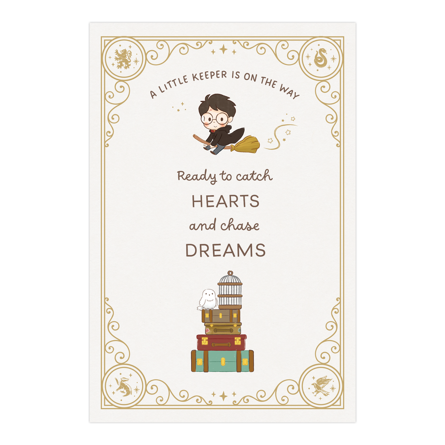 Harry Potter Little Keeper Fill-in-the-Blank Baby Shower Invitation & Envelope Box Set (20-Pack)