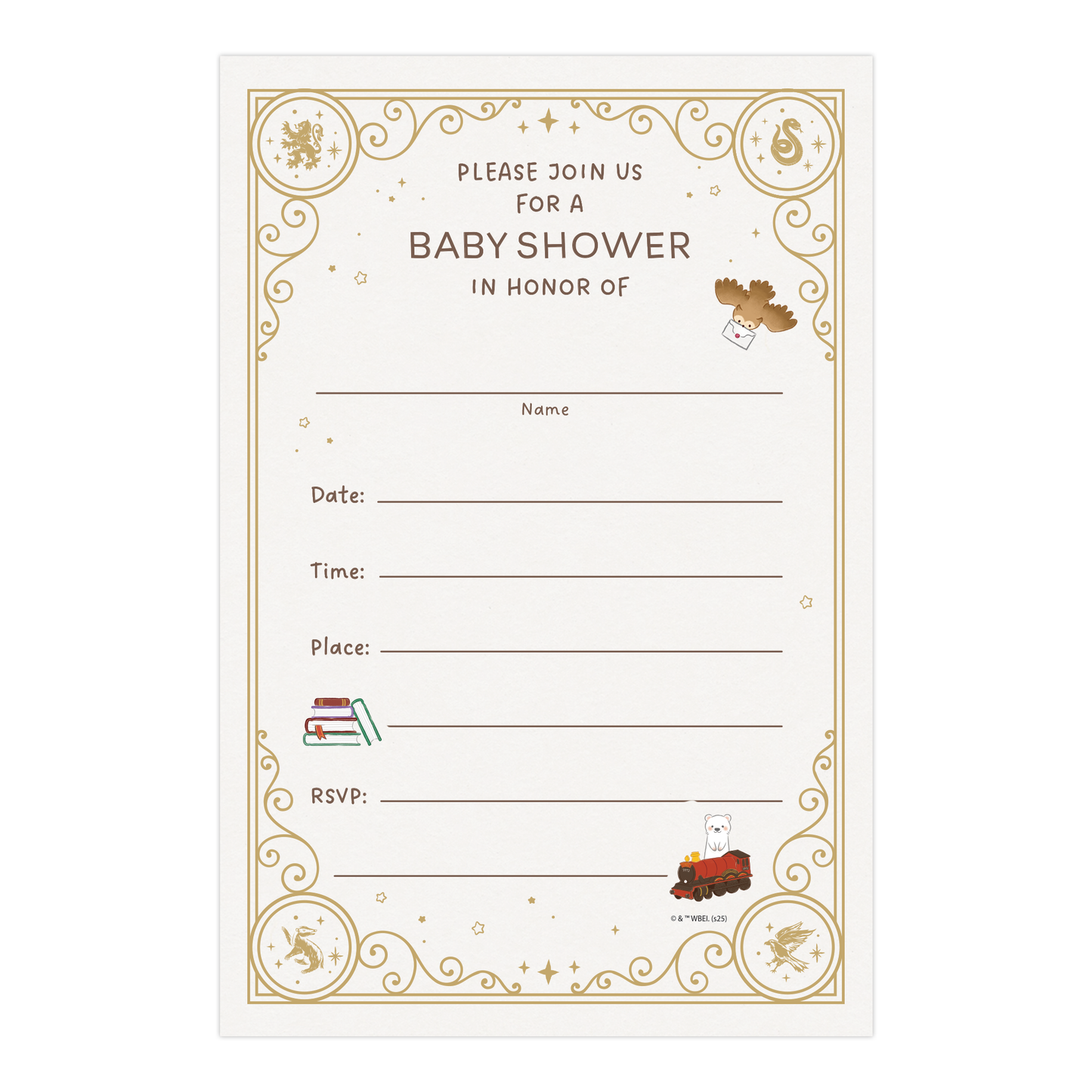 Harry Potter Little Keeper Fill-in-the-Blank Baby Shower Invitation & Envelope Box Set (20-Pack)