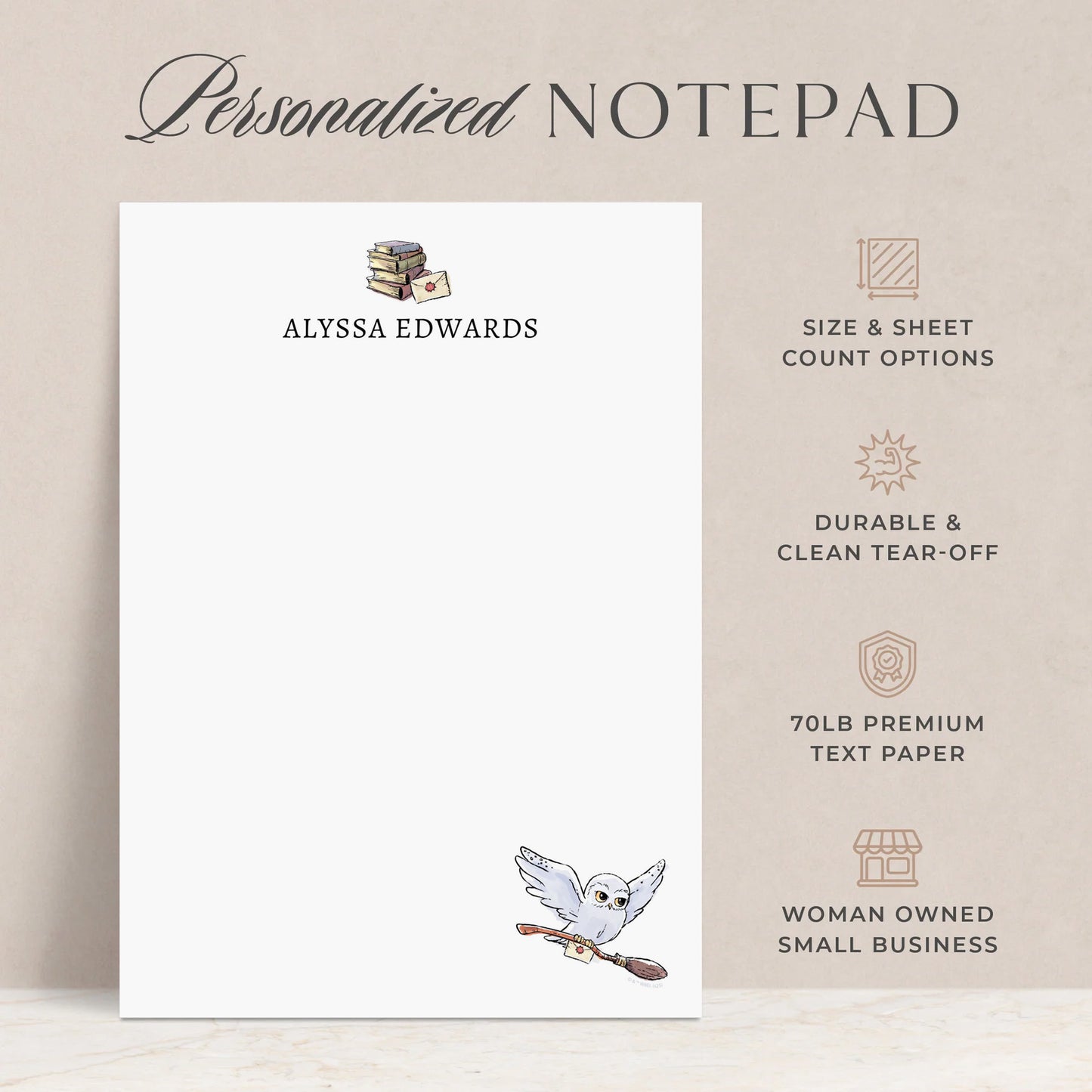 Harry Potter Hedwig's Magical Delivery Personalized Notepads