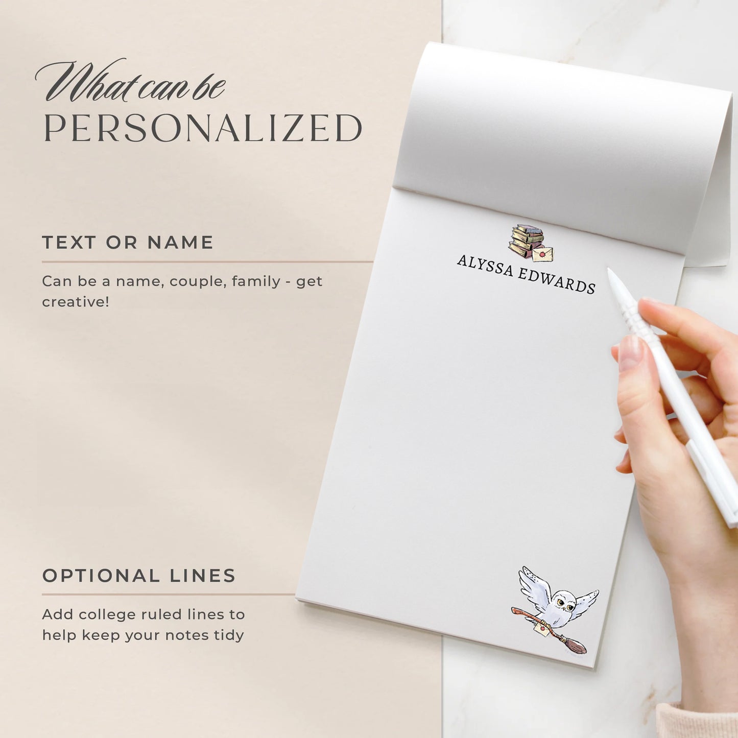 Harry Potter Hedwig's Magical Delivery Personalized Notepads