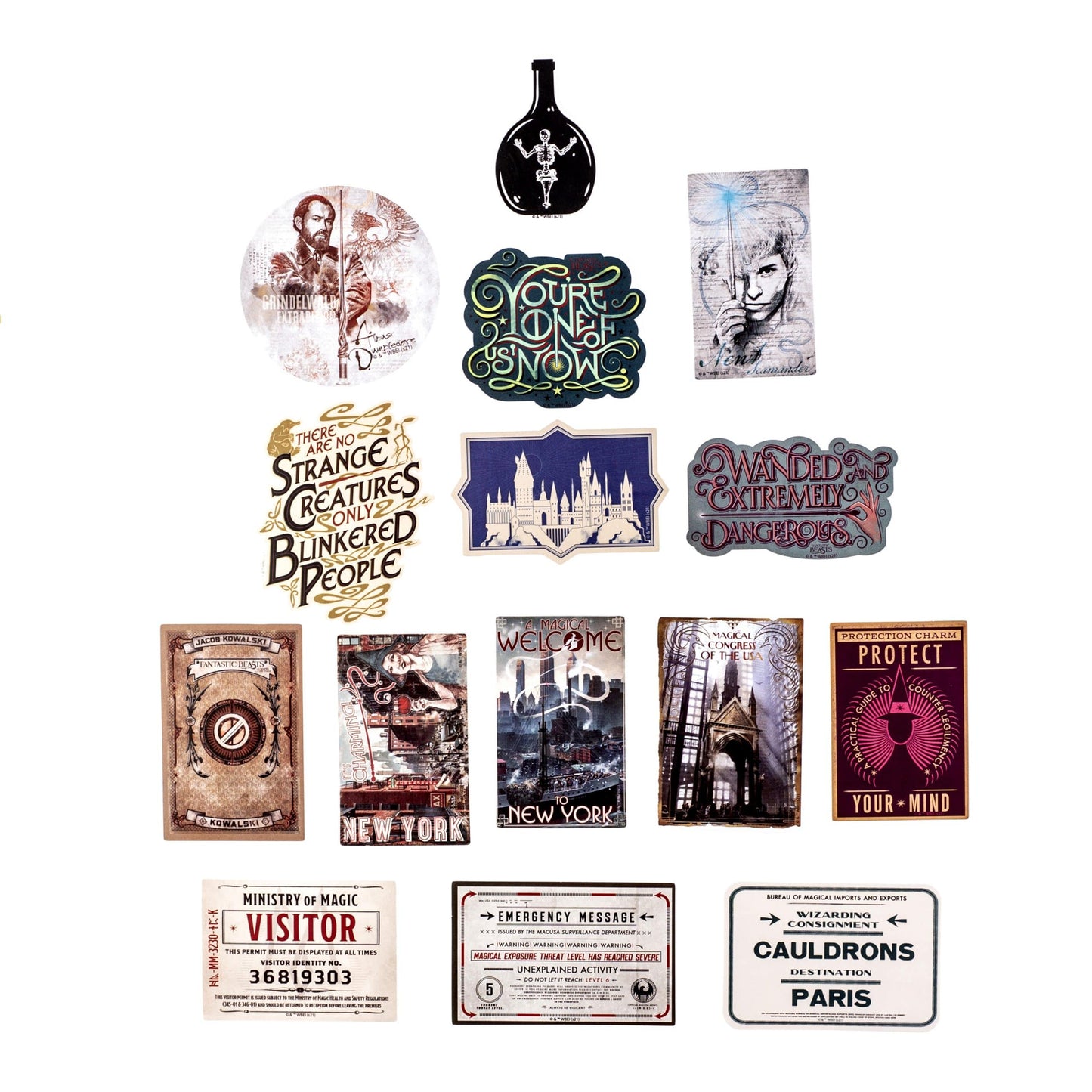 Fantastic Beasts Wizarding World Decals (50-Pack)