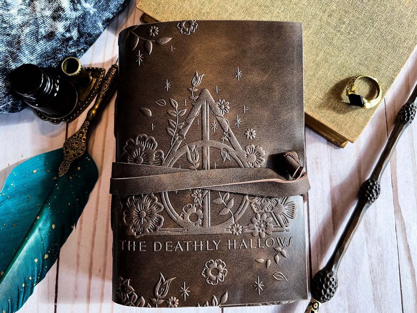 Harry Potter Deathly Hallows Leather Wrap Journal