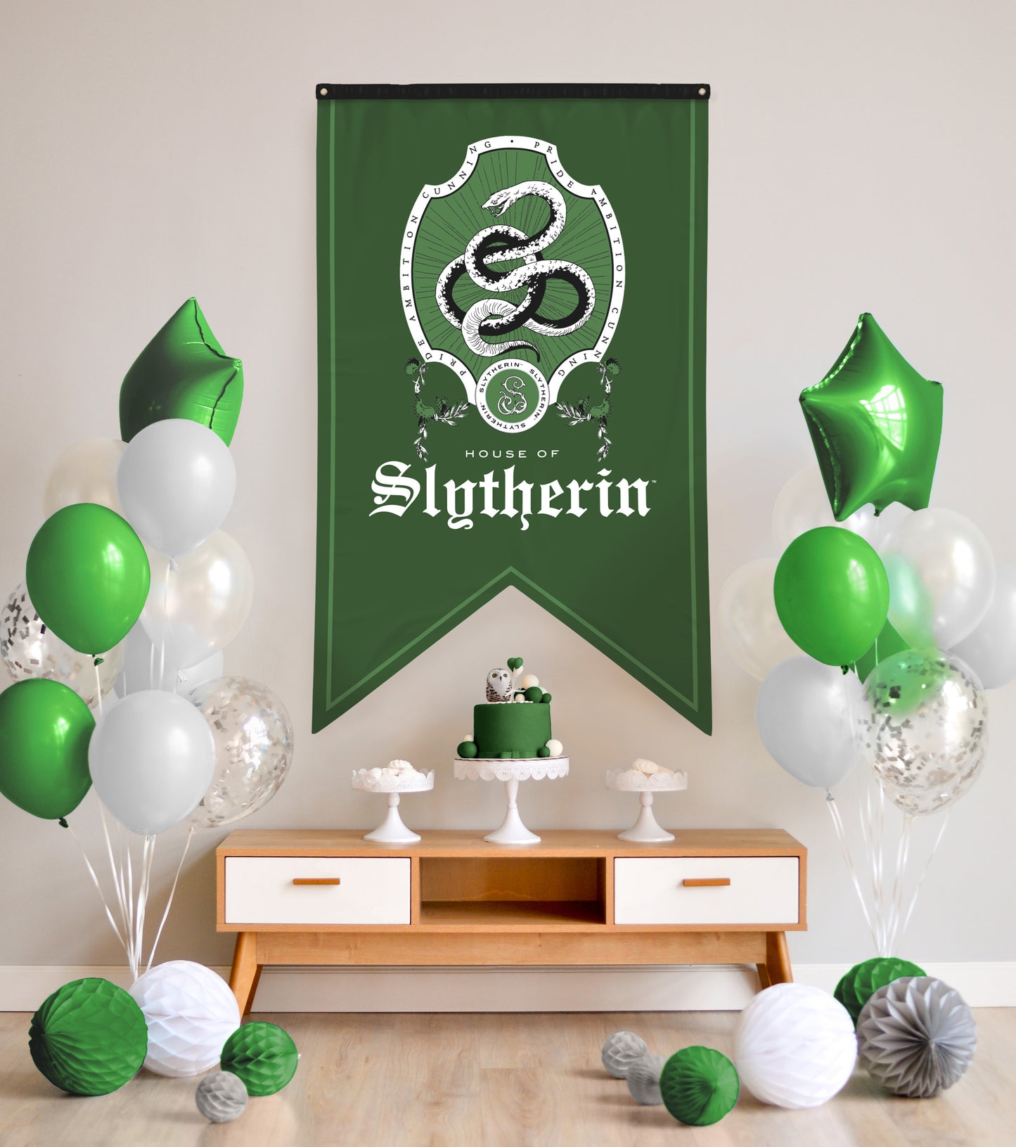 Harry Potter Slytherin Crest Banner Flag (30'' x 50'')