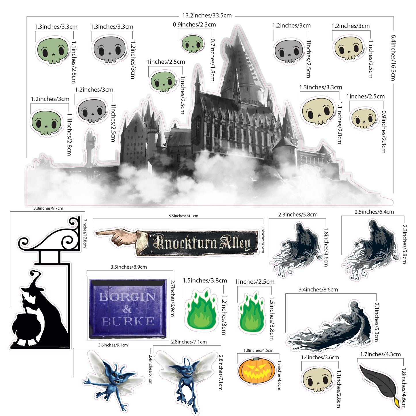 Harry Potter Halloween at Hogwarts Window Clings