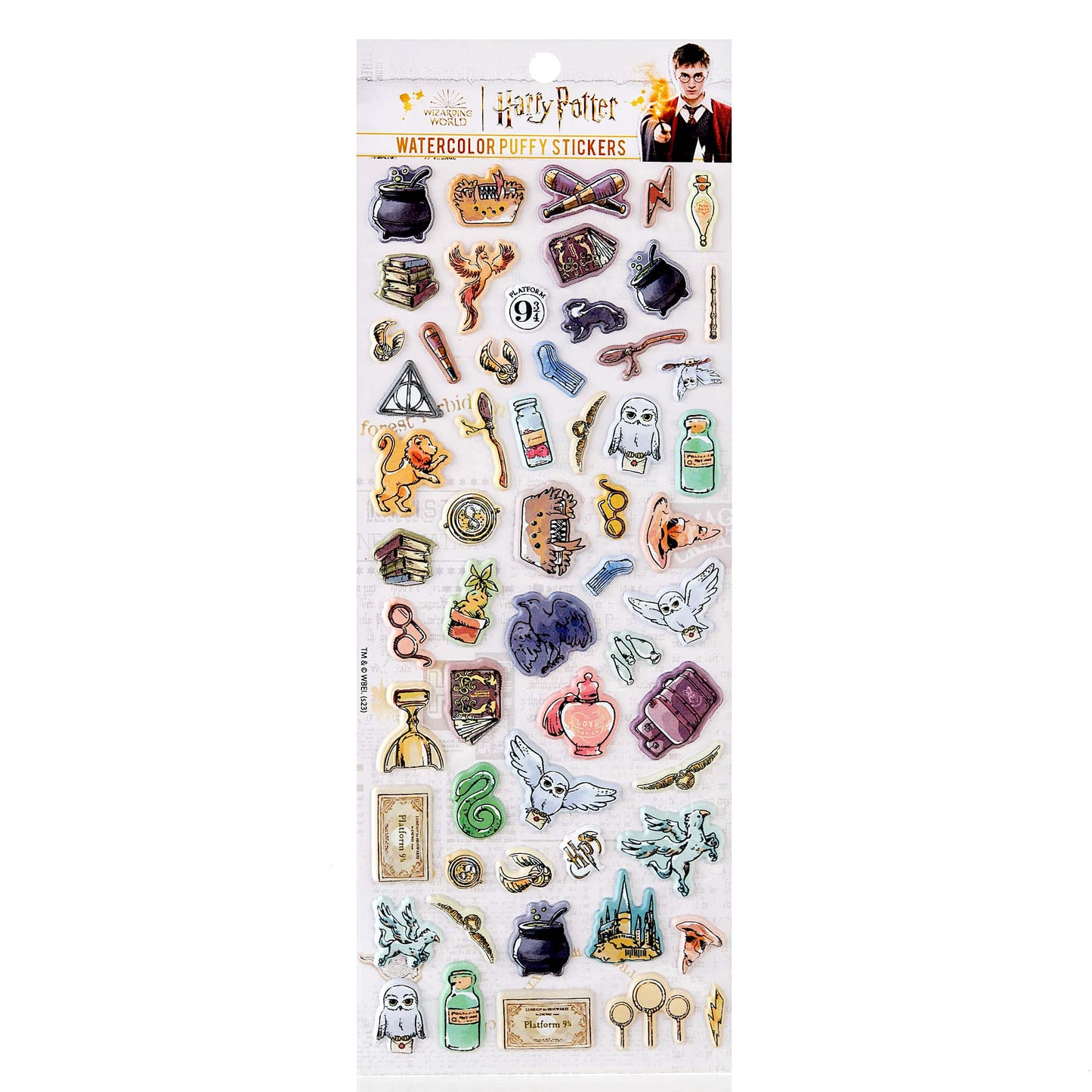Harry Potter Watercolor Puffy Sticker Sheets (4-Pack)