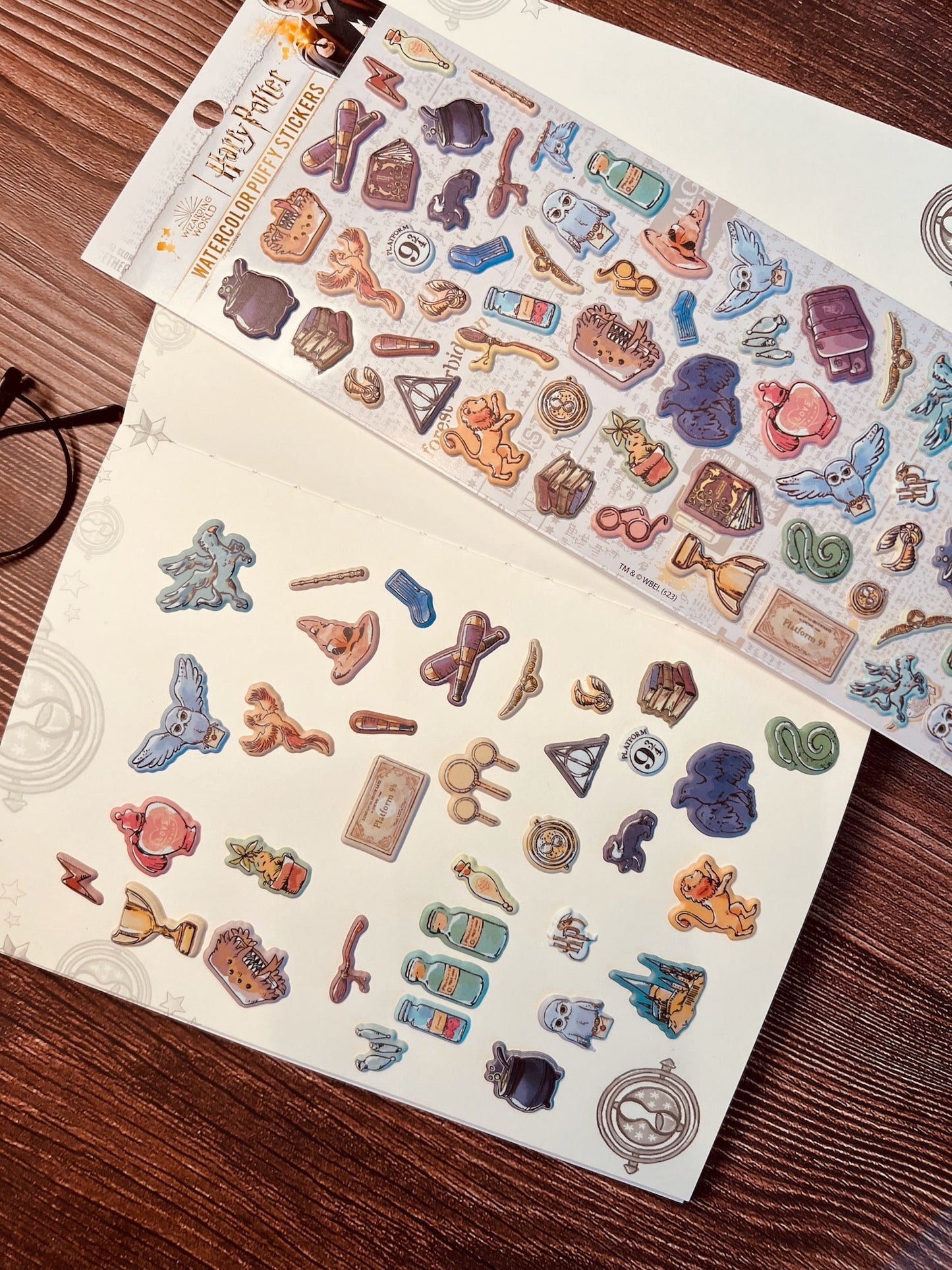 Harry Potter Watercolor Puffy Sticker Sheets (4-Pack)