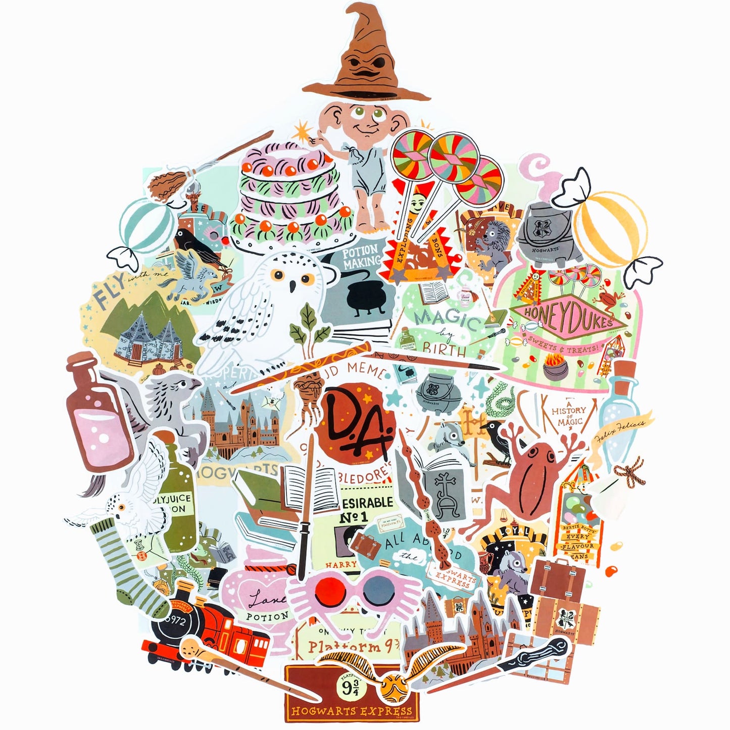 Harry Potter Whimsical Magical World Decals (50-Pack)