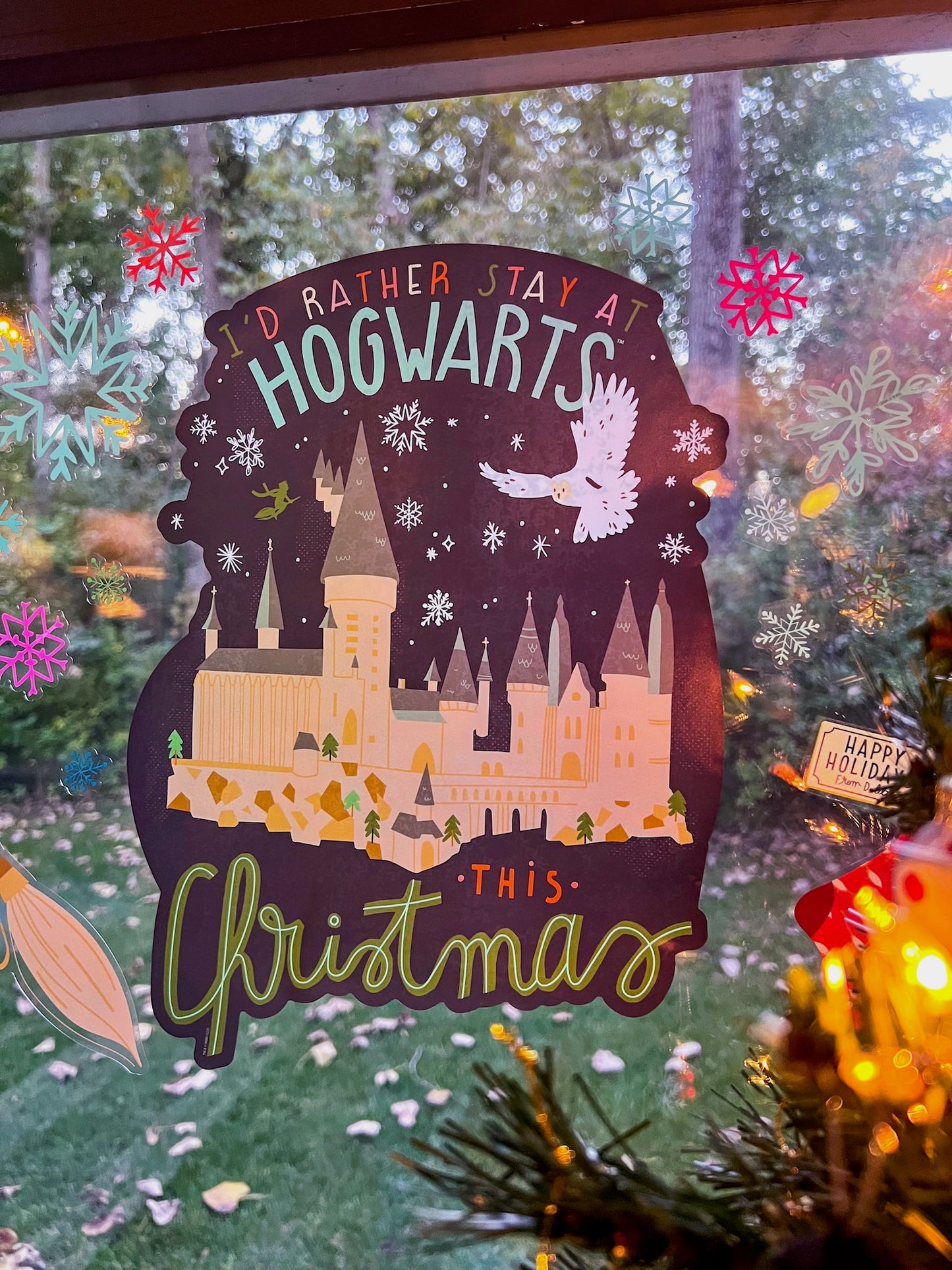 Harry Potter Holidays at Hogwarts Window Clings