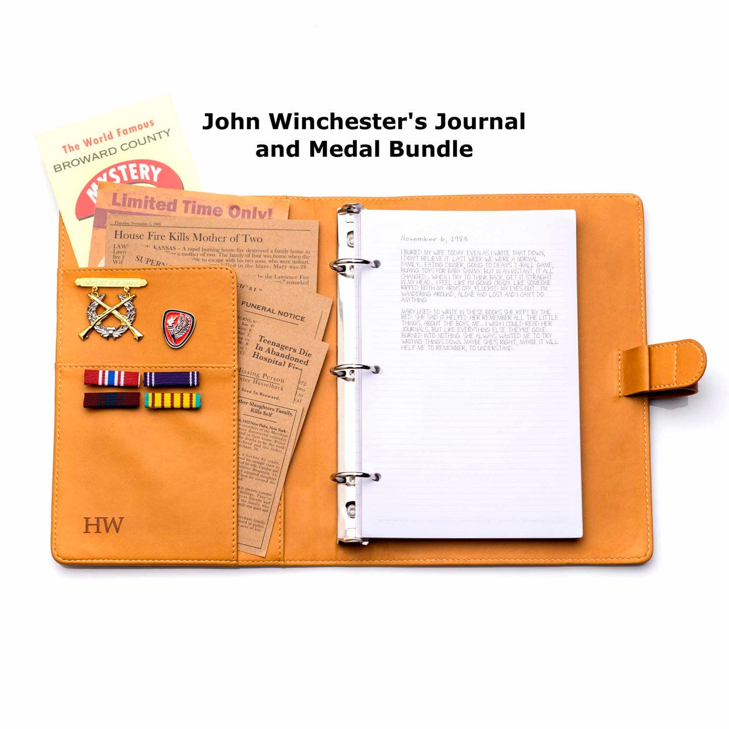Supernatural John Winchester Replica Journal Bundle