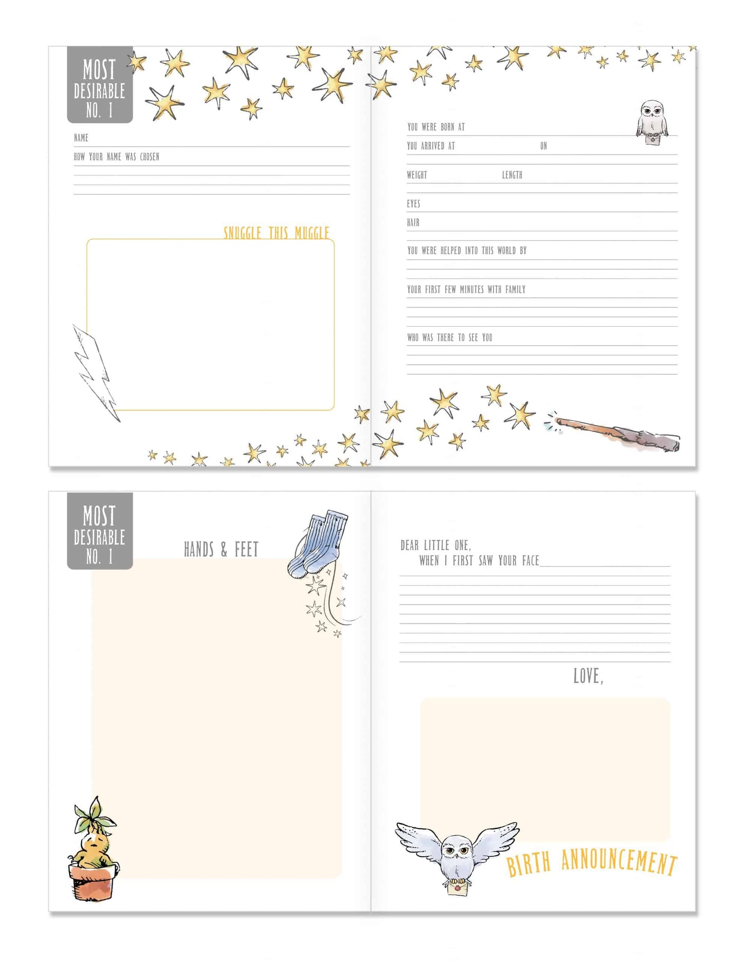 Harry Potter Little Keeper Baby Album & Shower Invitation Set Bundle
