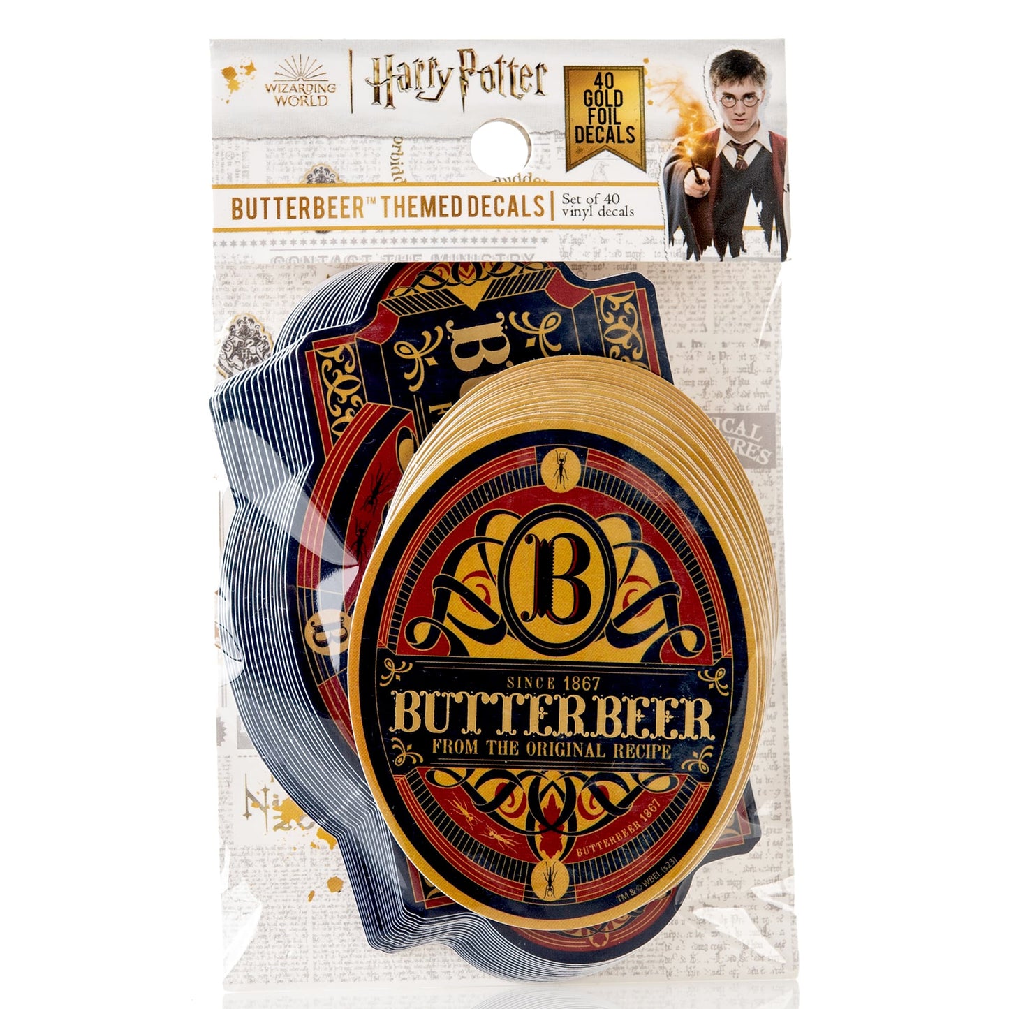 Harry Potter Butterbeer Season Bundle (Tote Bag, 3 Enamel Pins & 50 Decals)