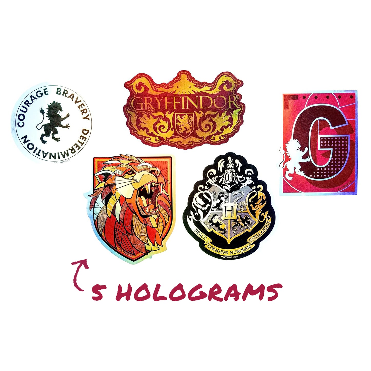 Harry Potter Gryffindor House Pride Bundle (30'' x 50'' Banner, 50-Pack Decals & Wall Collage Kit)