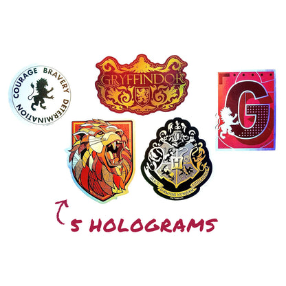 Harry Potter Gryffindor House Pride Bundle (30'' x 50'' Banner, 50-Pack Decals & Wall Collage Kit)