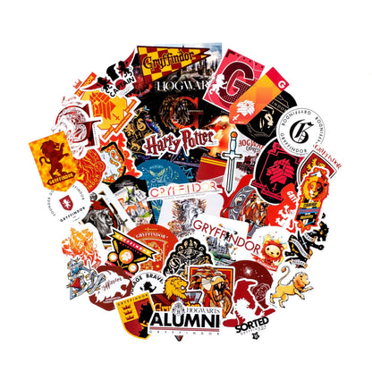 Harry Potter Gryffindor House Pride Bundle (30'' x 50'' Banner, 50-Pack Decals & Wall Collage Kit)