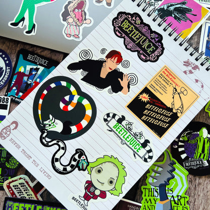 Beetlejuice Handbook for the Recently Deceased Steno Notepad & 60-Count Decal Pack Bundle