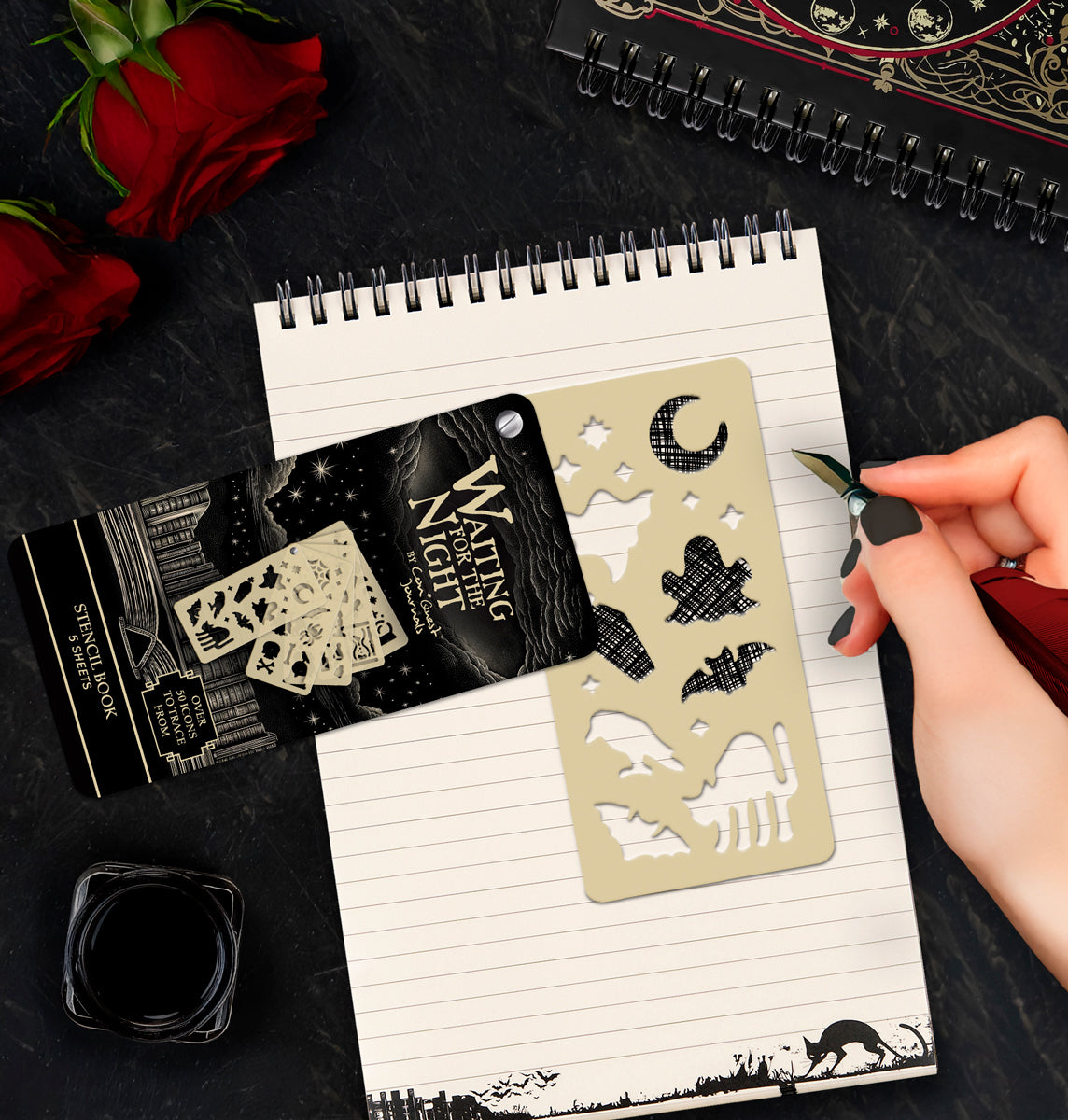 Waiting for the Night Steno Notepad & Stencil Book Bundle