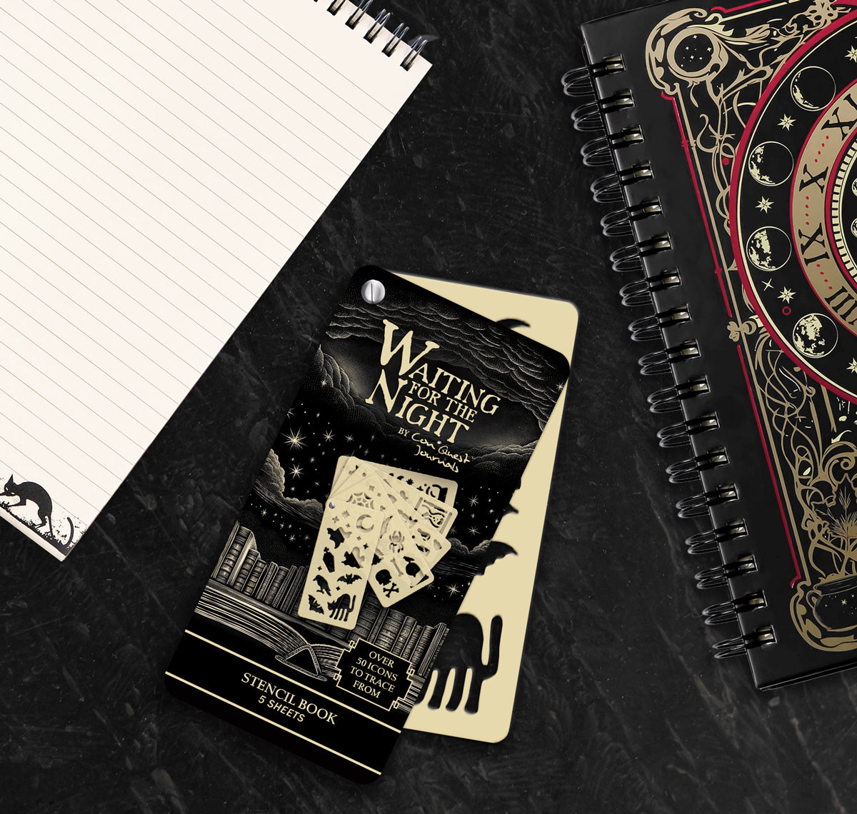 Waiting for the Night Steno Notepad & Stencil Book Bundle
