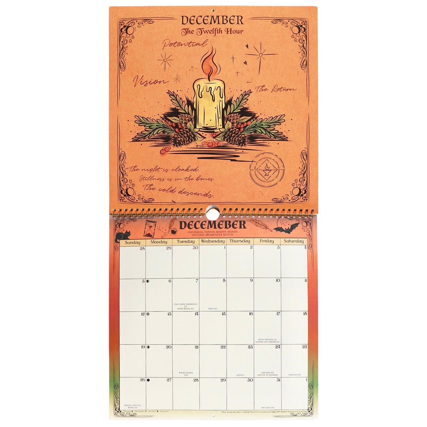 Waiting for the Night: The Witching Hour 2027 Spiral Wall Calendar