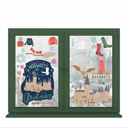 Harry Potter Holidays at Hogwarts Window Clings