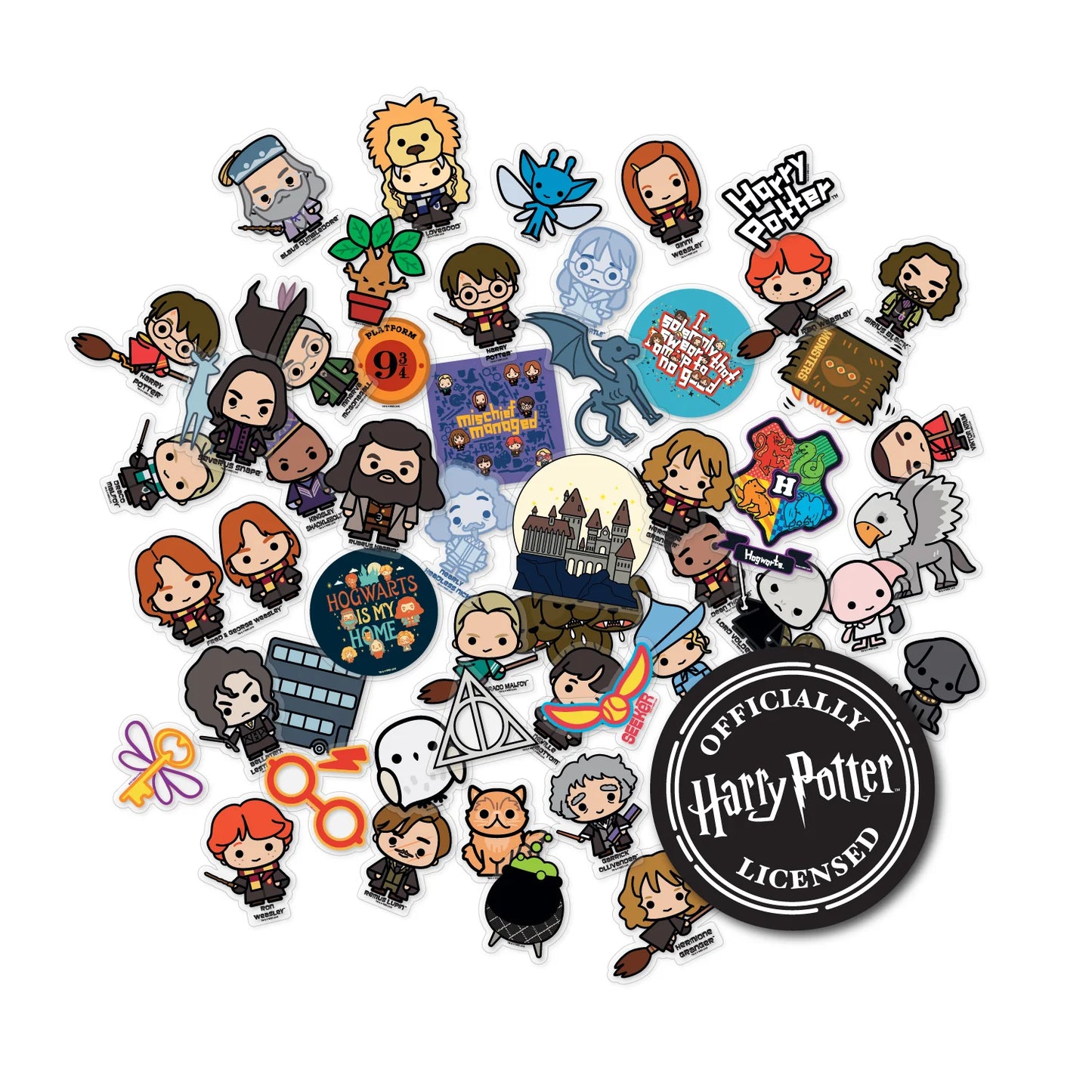 Harry Potter Variety, Watercolor & Chibi Clear Decals Jumbo Bundle (150-Pack)