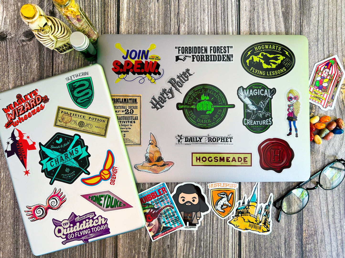 Harry Potter Variety, Watercolor & Chibi Clear Decals Jumbo Bundle (150-Pack)