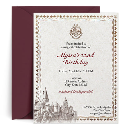 Harry Potter Hogwarts Ticket Personalized Invitations