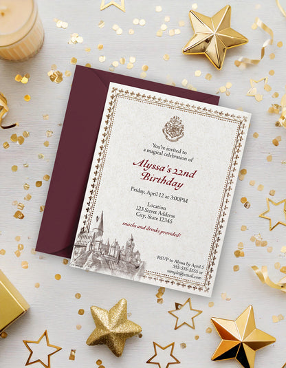 Harry Potter Hogwarts Ticket Personalized Invitations