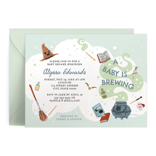 Harry Potter A Baby is Brewing Personalized Baby Shower Invitations