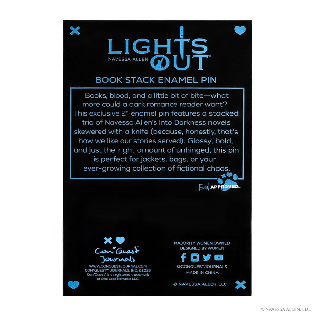 Into Darkness Series: Book Stack Enamel Pin