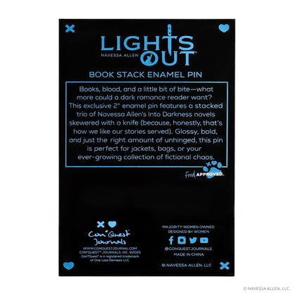 Into Darkness Series: Book Stack Enamel Pin