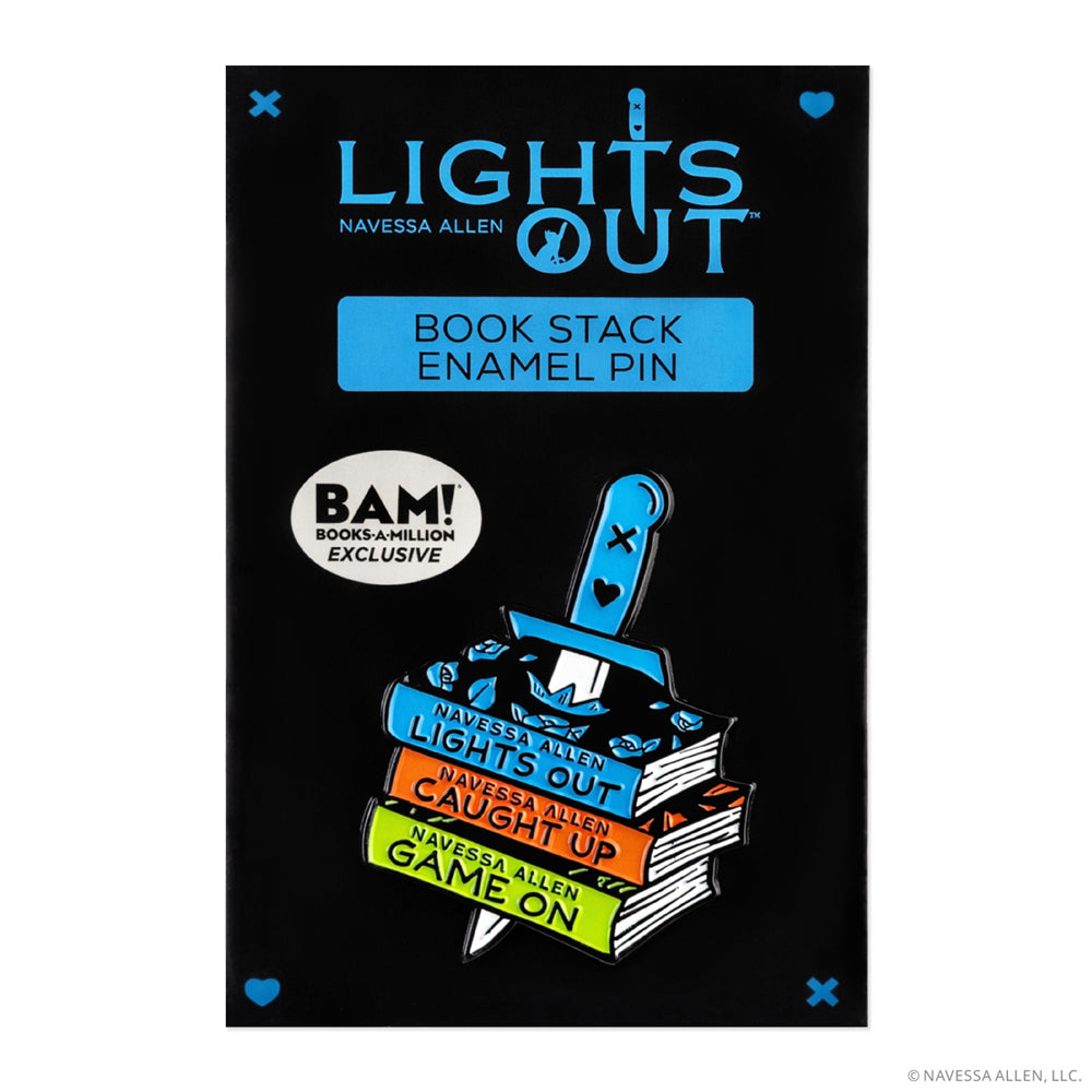 Into Darkness Series: Book Stack Enamel Pin