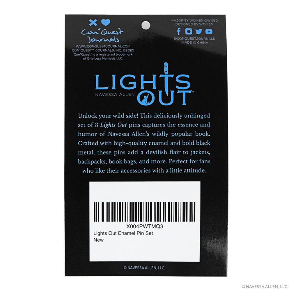 Lights Out Tote Bag, Enamel Pins & Pencil Pouch Bundle
