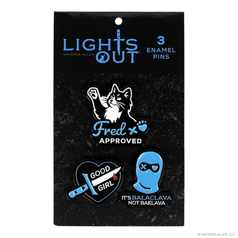 Lights Out Tote Bag, Enamel Pins & Pencil Pouch Bundle