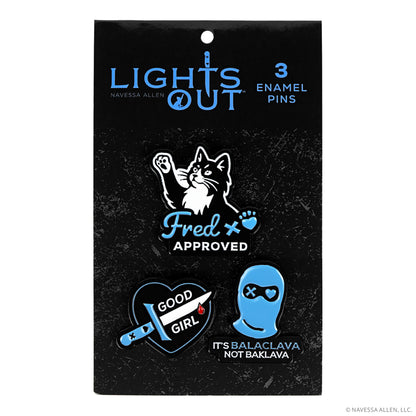 Lights Out Tote Bag, Enamel Pins & Pencil Pouch Bundle