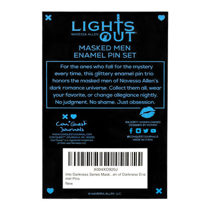 Into Darkness Series: Masked Men of Darkness Enamel Pins (3-Pack)