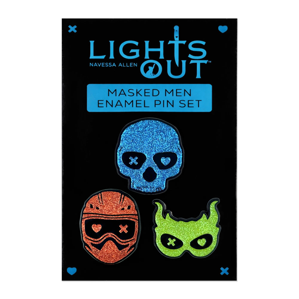 Into Darkness Series: Masked Men of Darkness Enamel Pins (3-Pack)